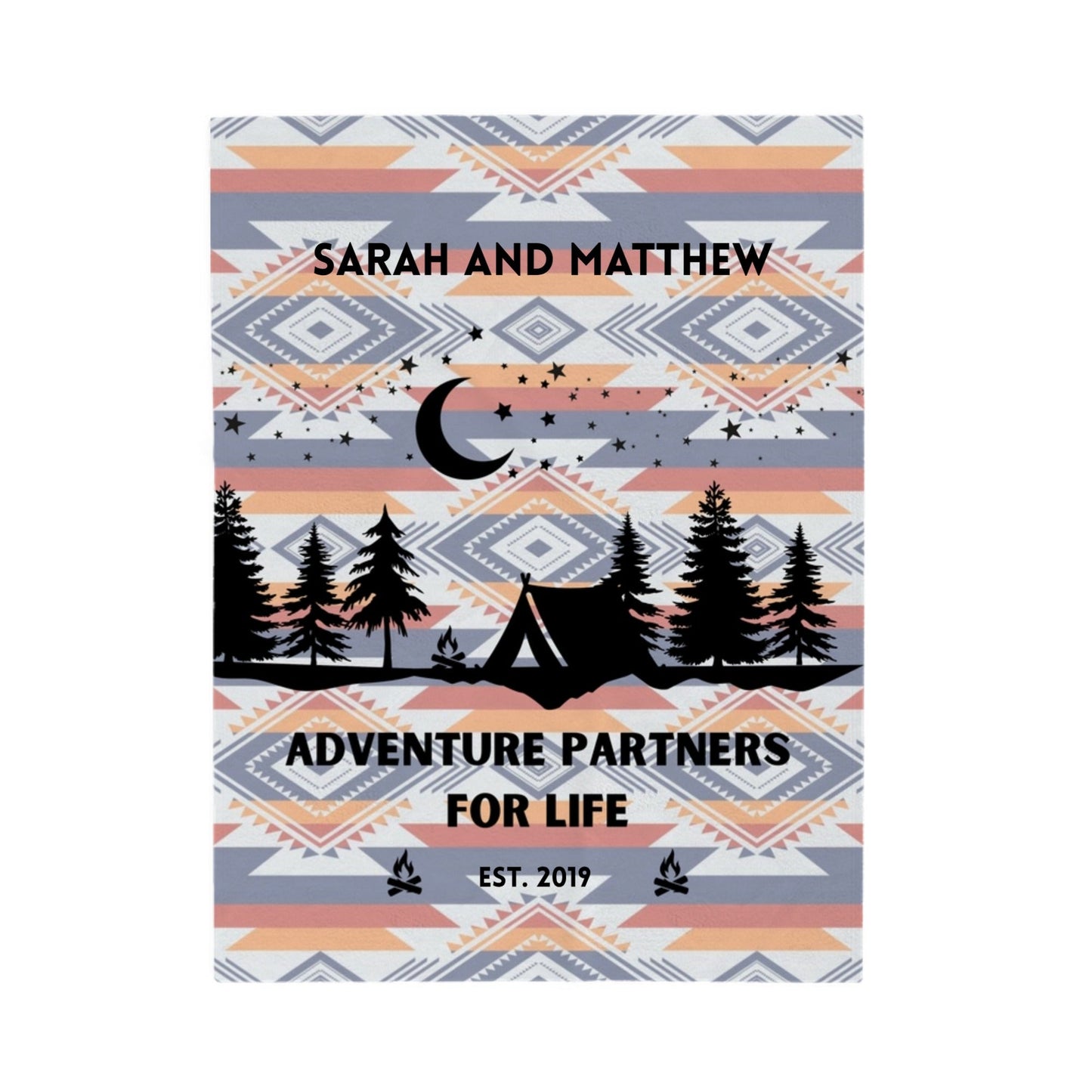 Adventure Partners Custom Couples Blanket