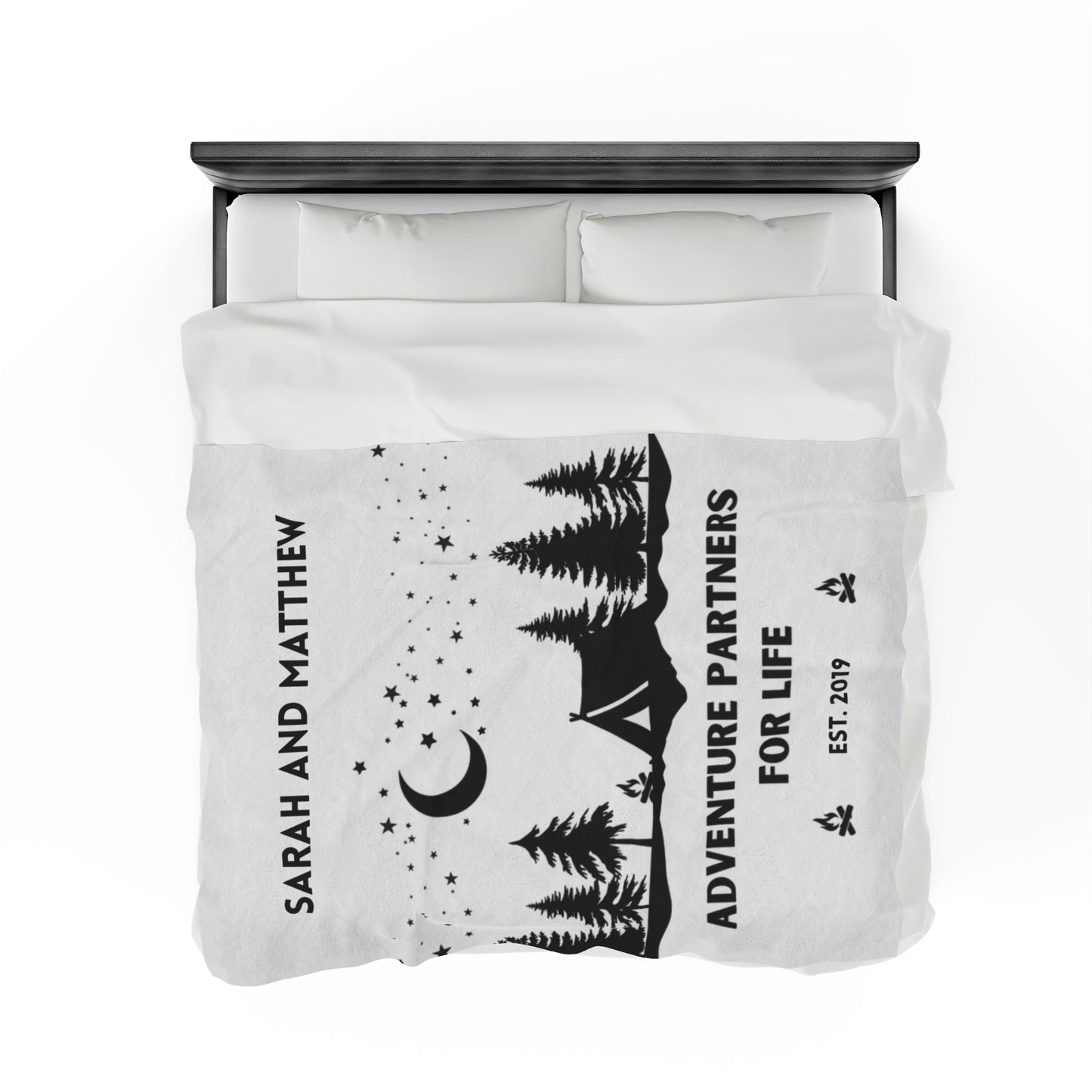 Adventure Partners White Custom Couples Blanket