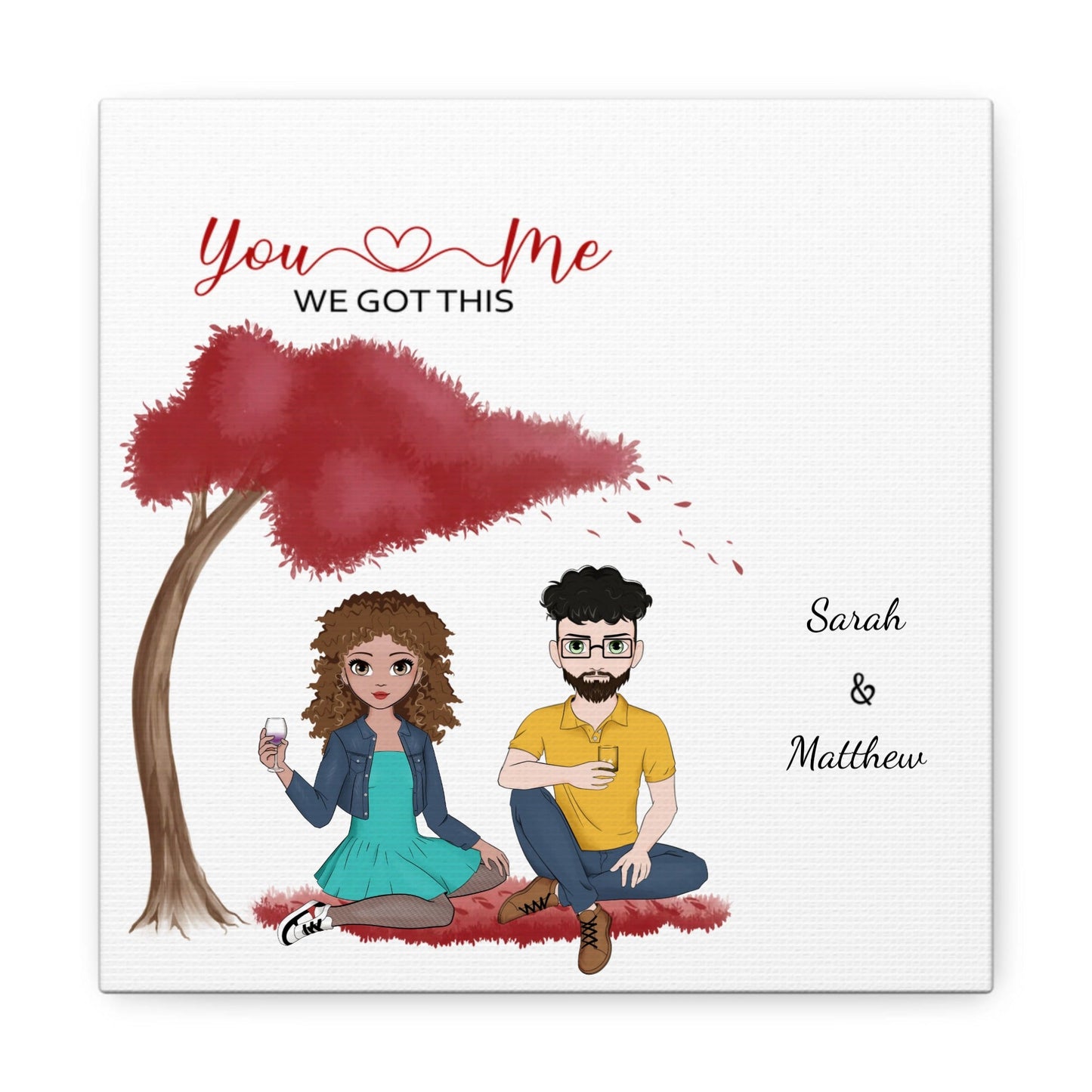 "You & Me" Custom Cartoon Canvas