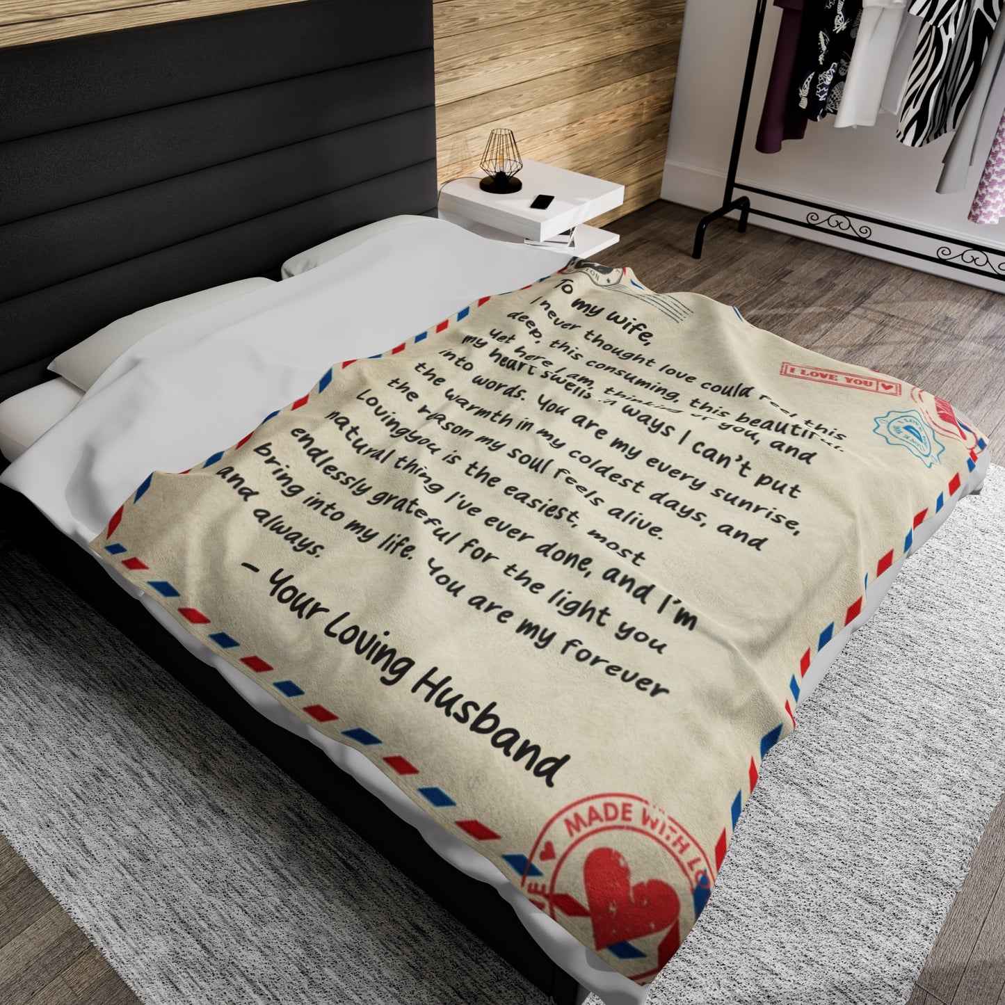 "Vintage Love Letter" Custom Greeting and Signature Blanket