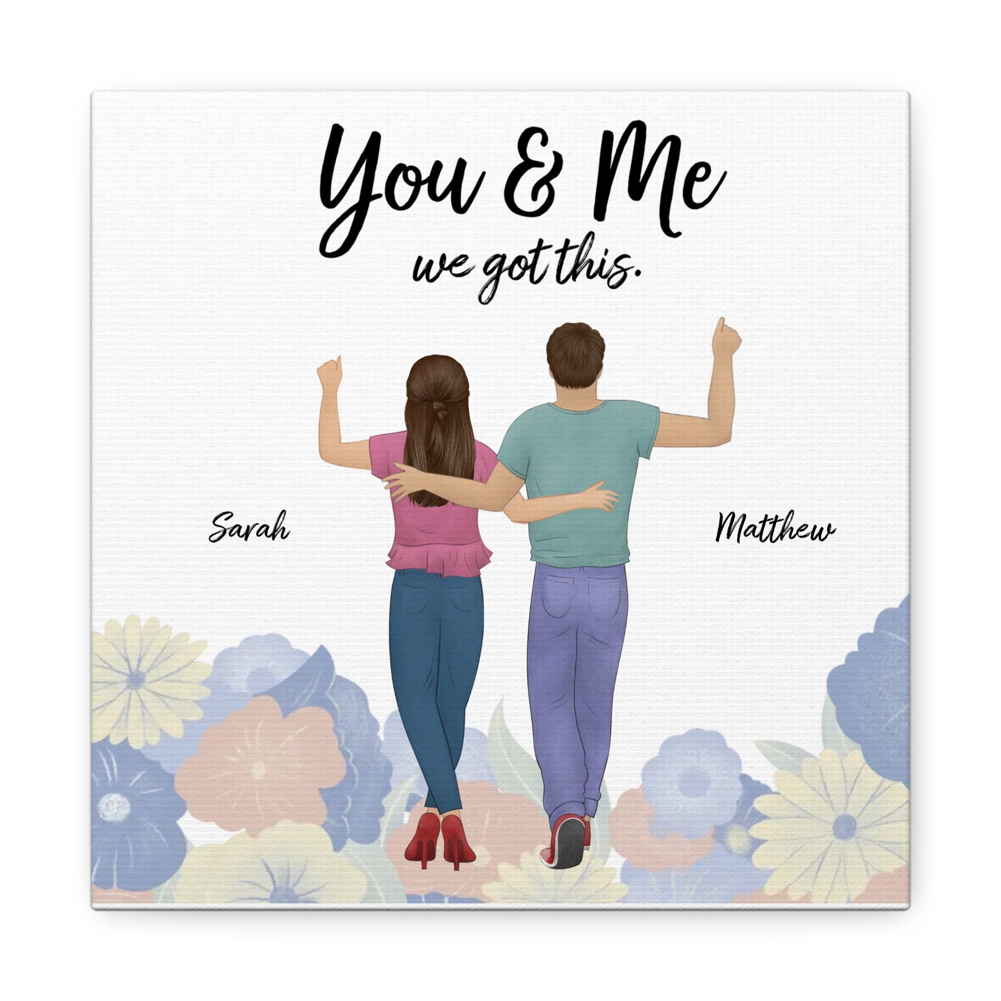 Customizable Couples Square Valentines Canvas