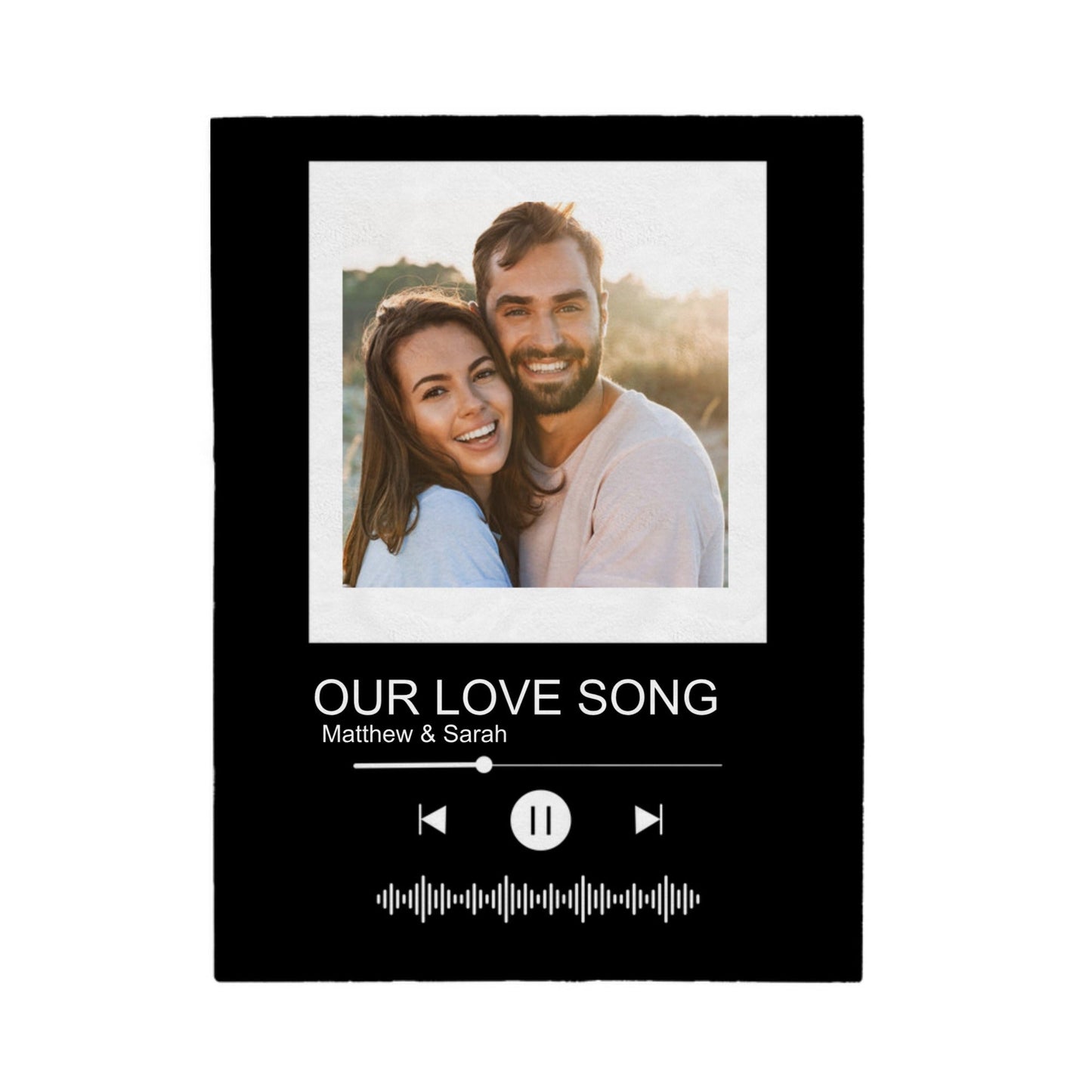 Our Song Custom Couples Photo Blanket