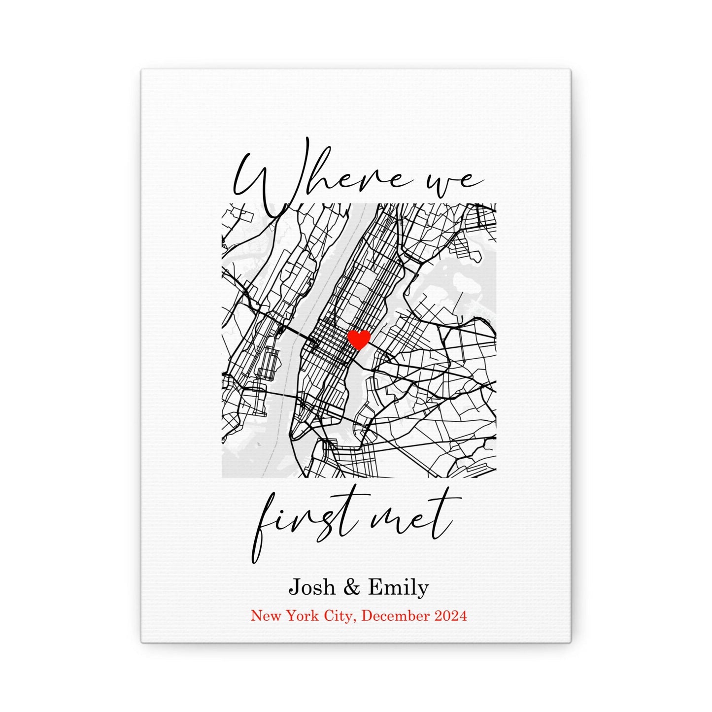 "Where We First Met" Custom Framed Canvas