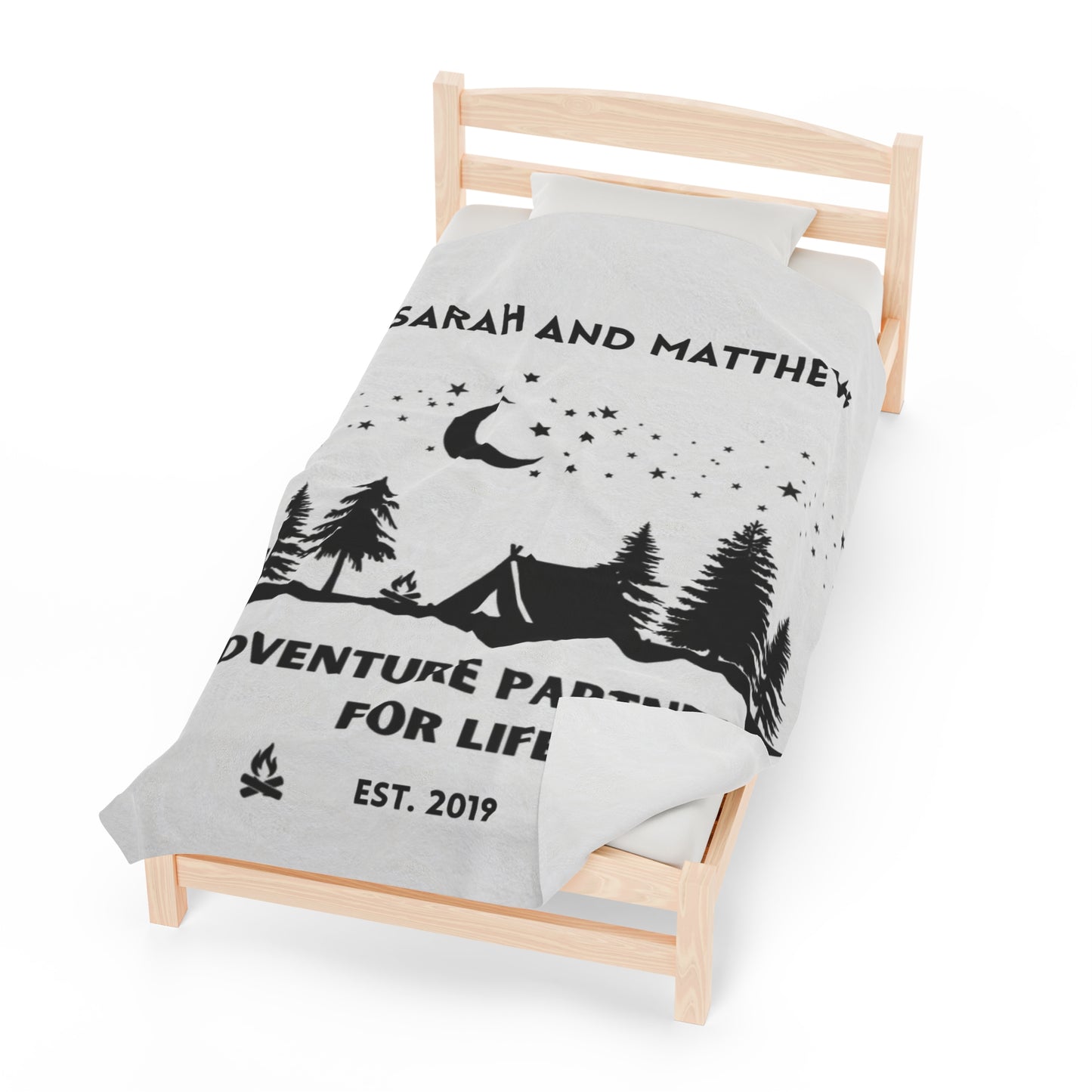 Adventure Partners White Custom Couples Blanket