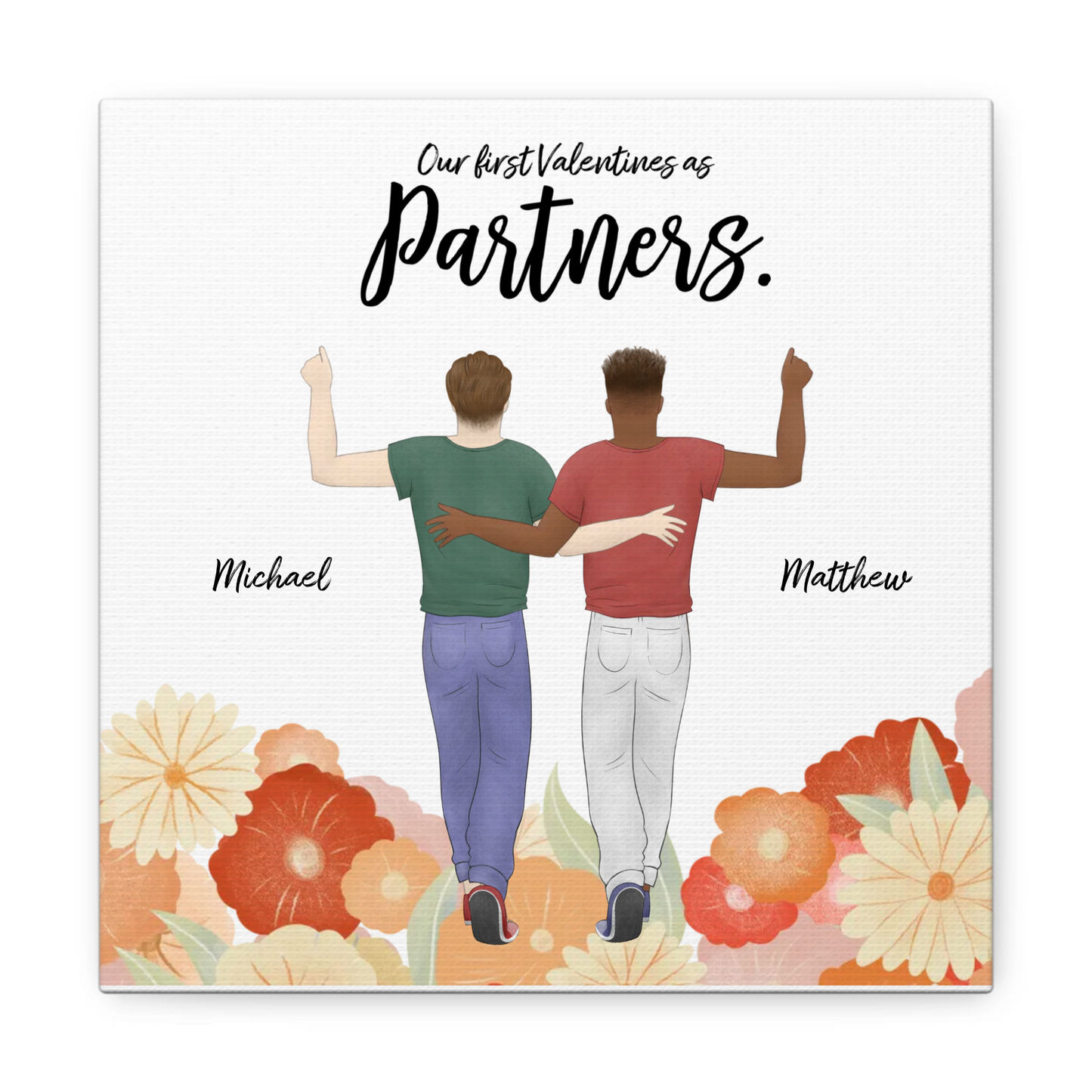 Customizable Couples Square Valentines Canvas