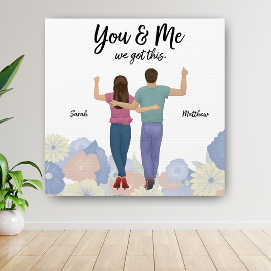 Customizable Couples Square Valentines Canvas