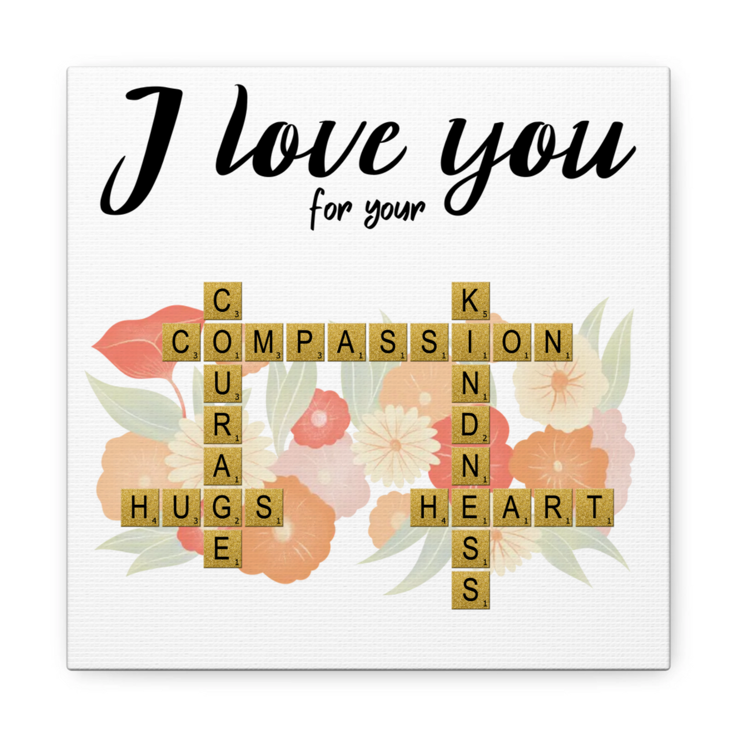 Why I Love You Letter Tiles Custom Canvas