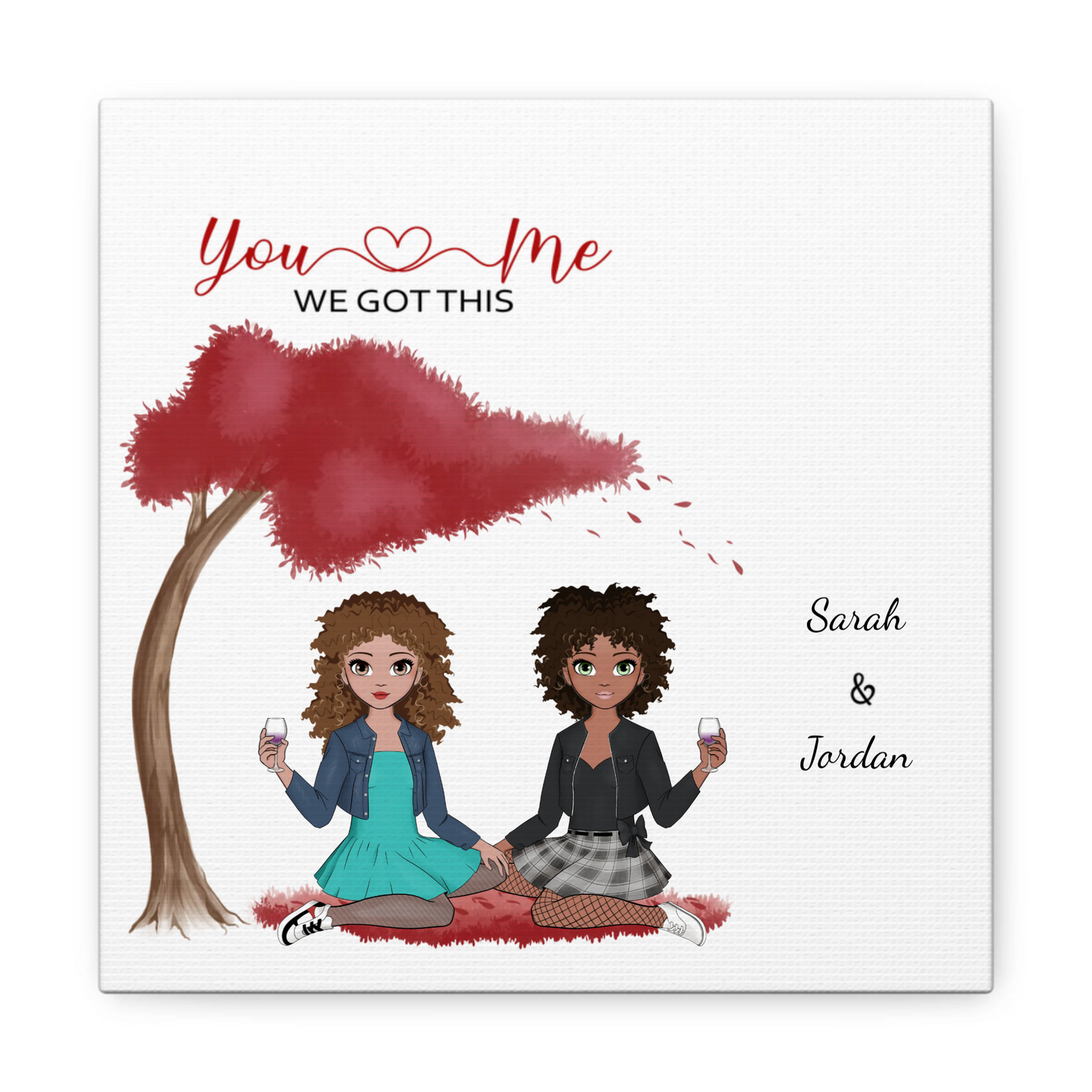 "You & Me" Custom Cartoon Canvas