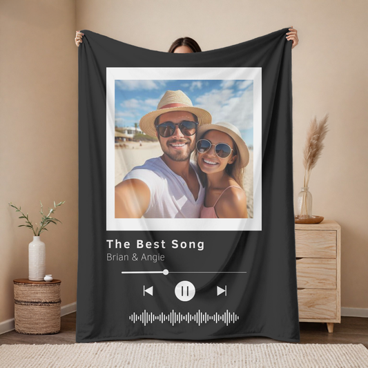 Our Song Custom Couples Photo Blanket