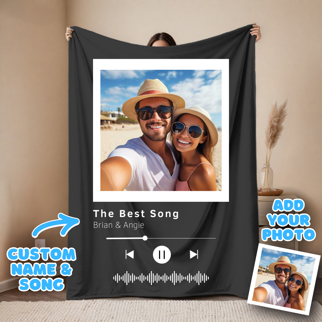 Our Song Custom Couples Photo Blanket