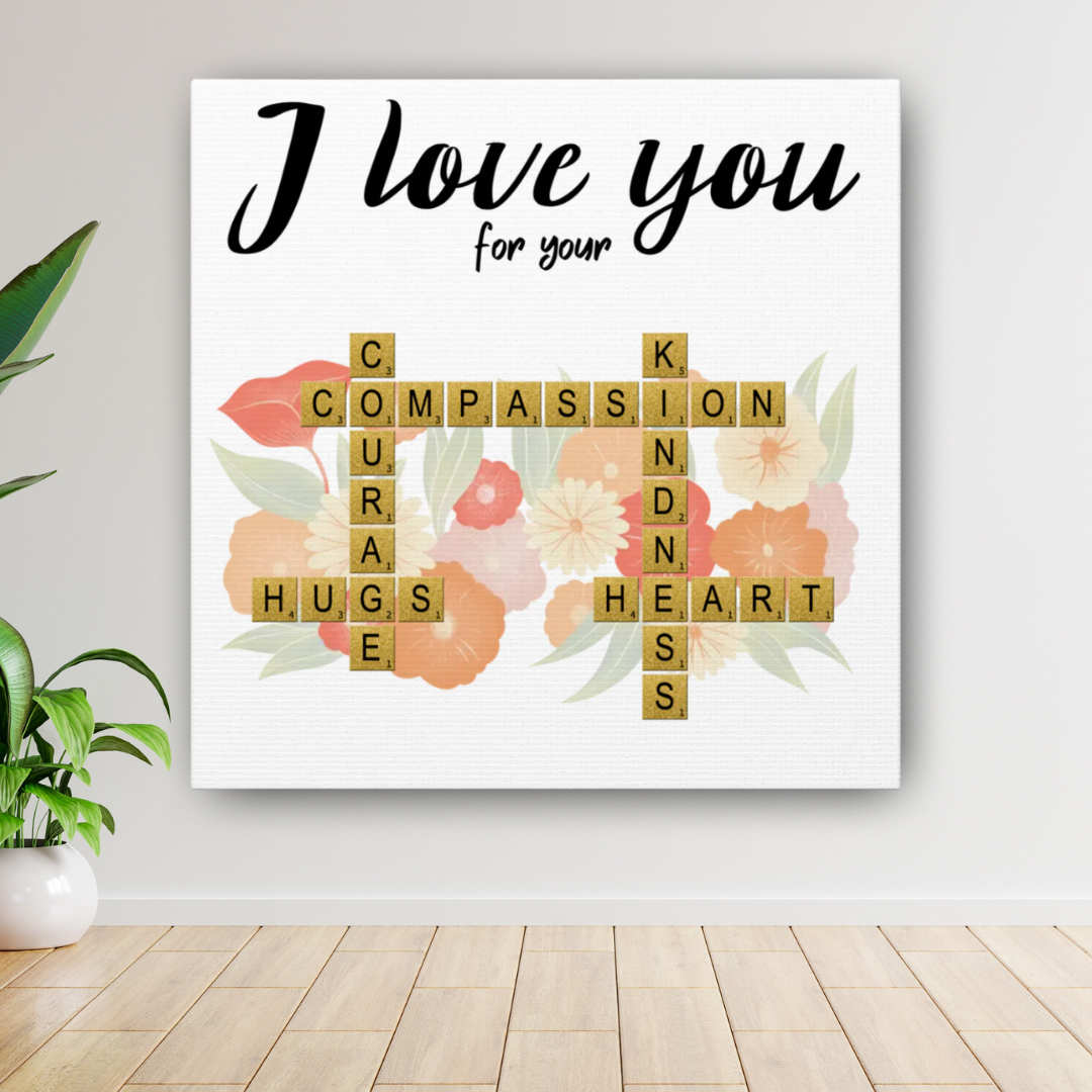 Why I Love You Letter Tiles Custom Canvas