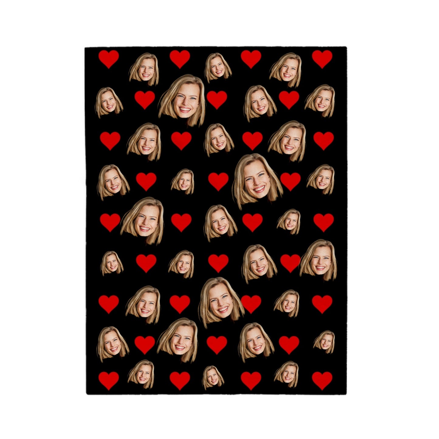 "Hearts & Faces" Custom Photo Blanket