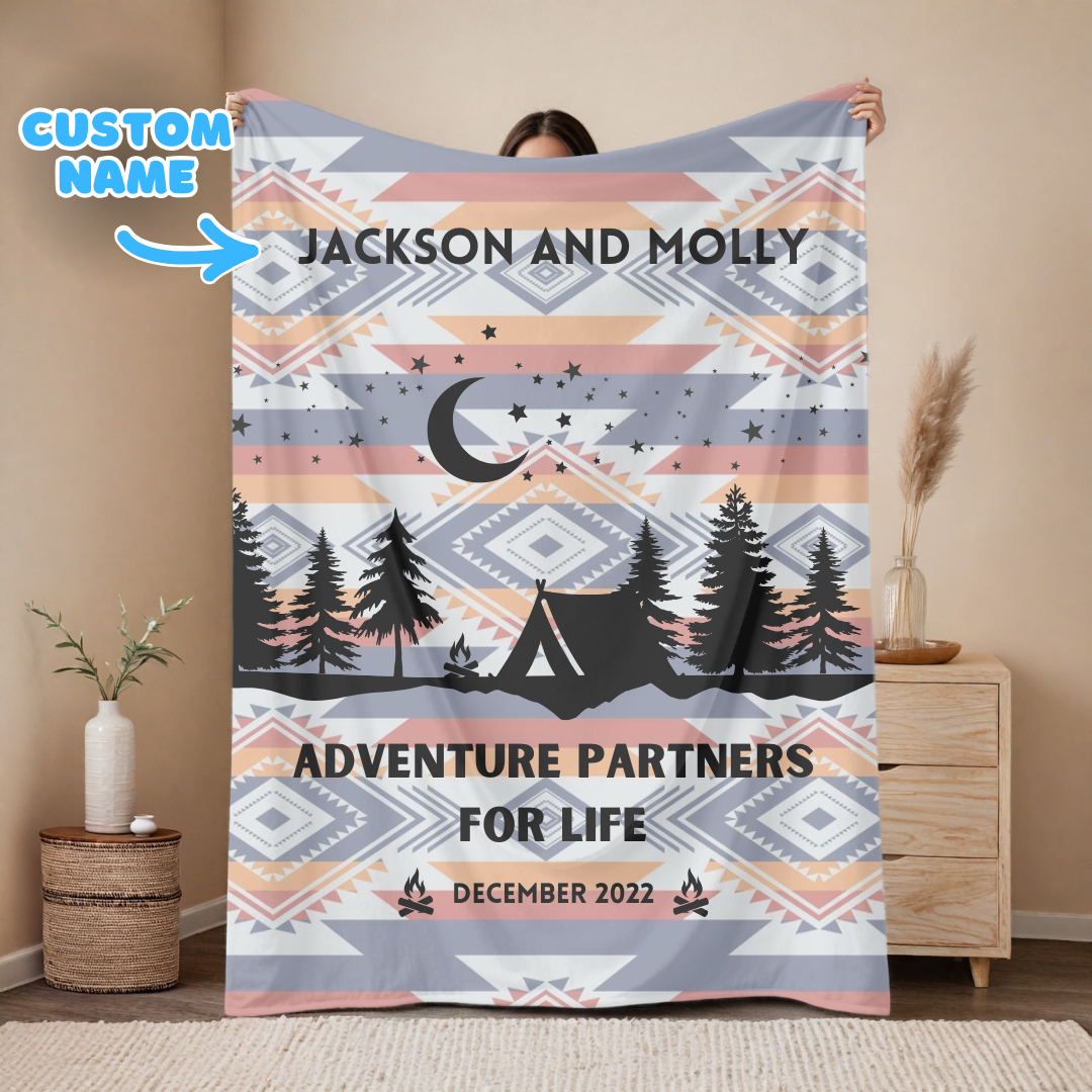 Adventure Partners Custom Couples Blanket