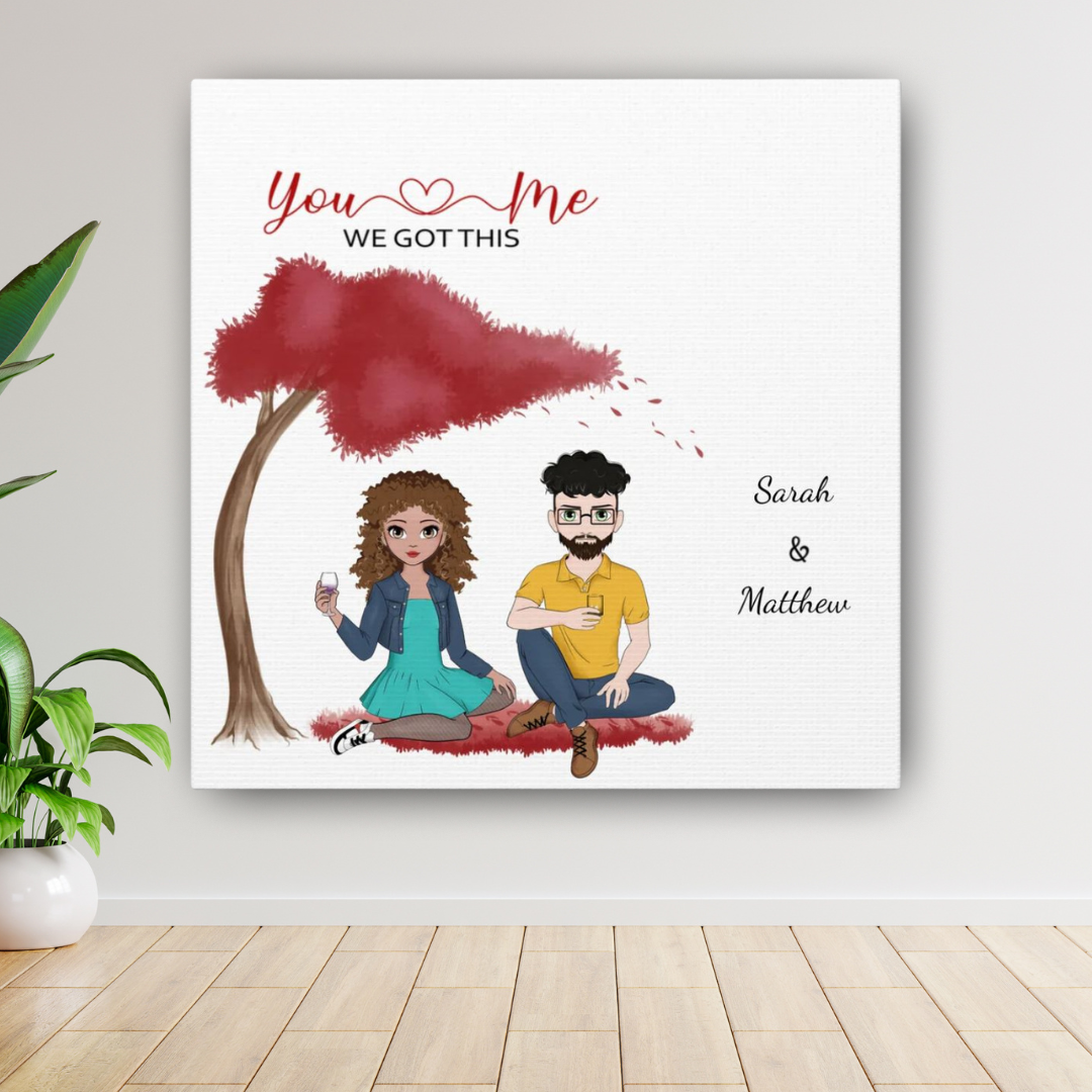 "You & Me" Custom Cartoon Canvas