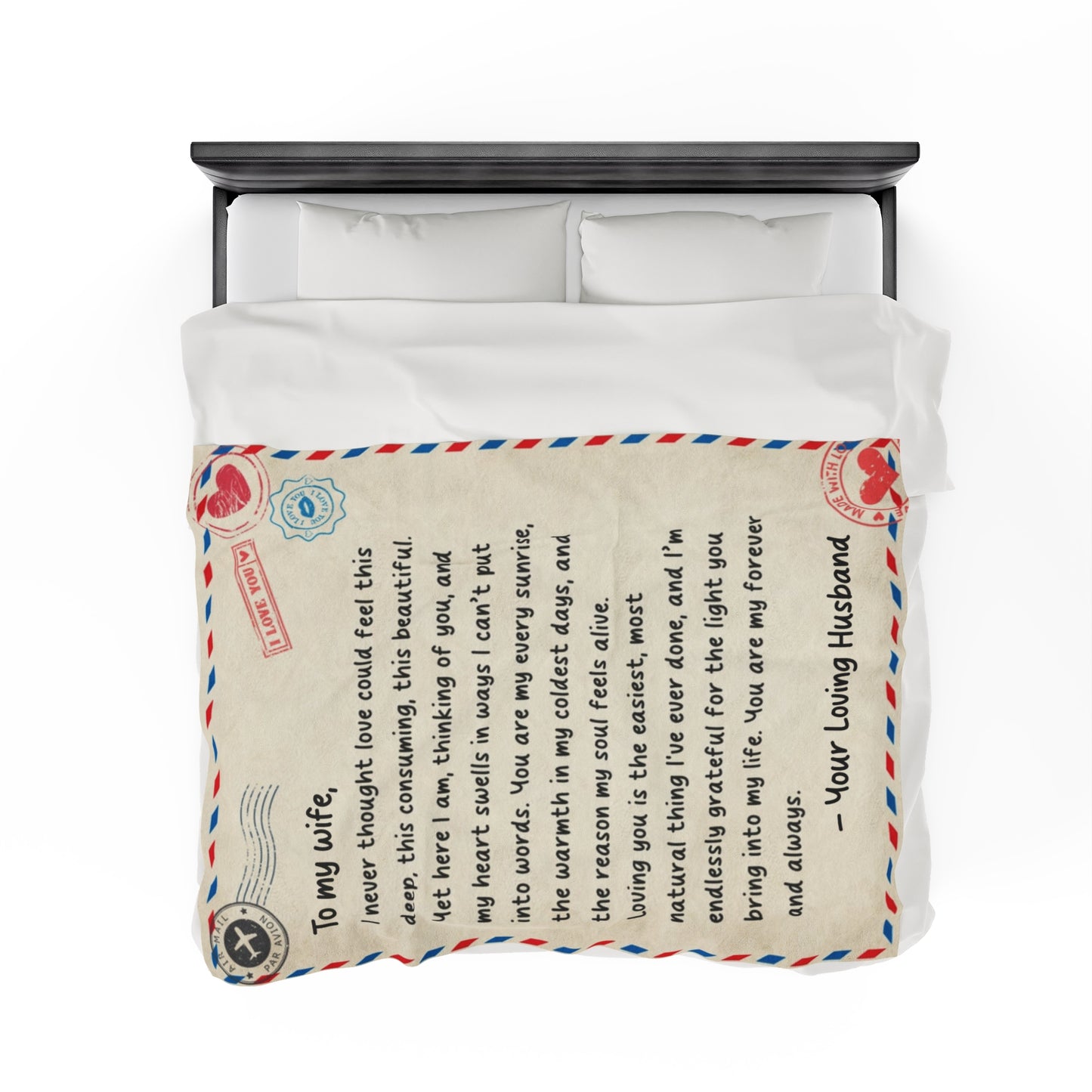 "Vintage Love Letter" Custom Greeting and Signature Blanket