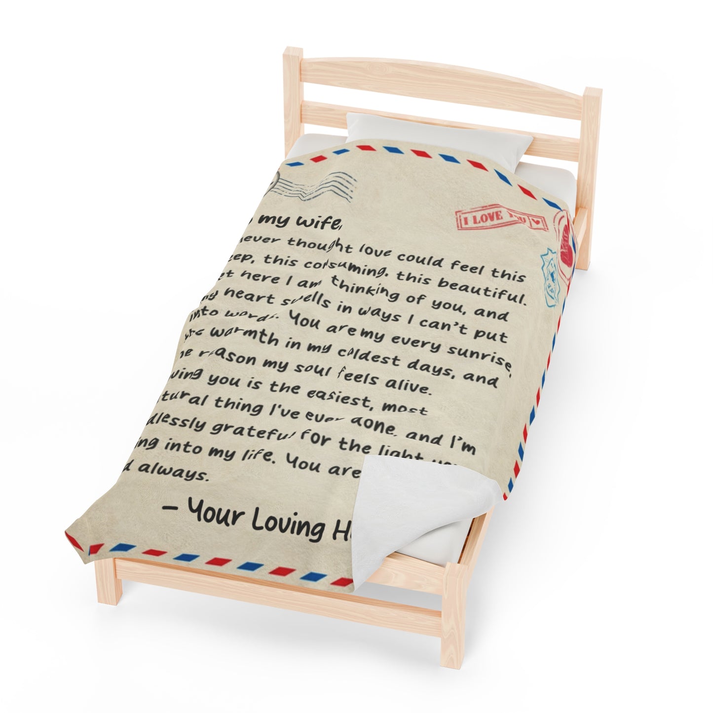 "Vintage Love Letter" Custom Greeting and Signature Blanket