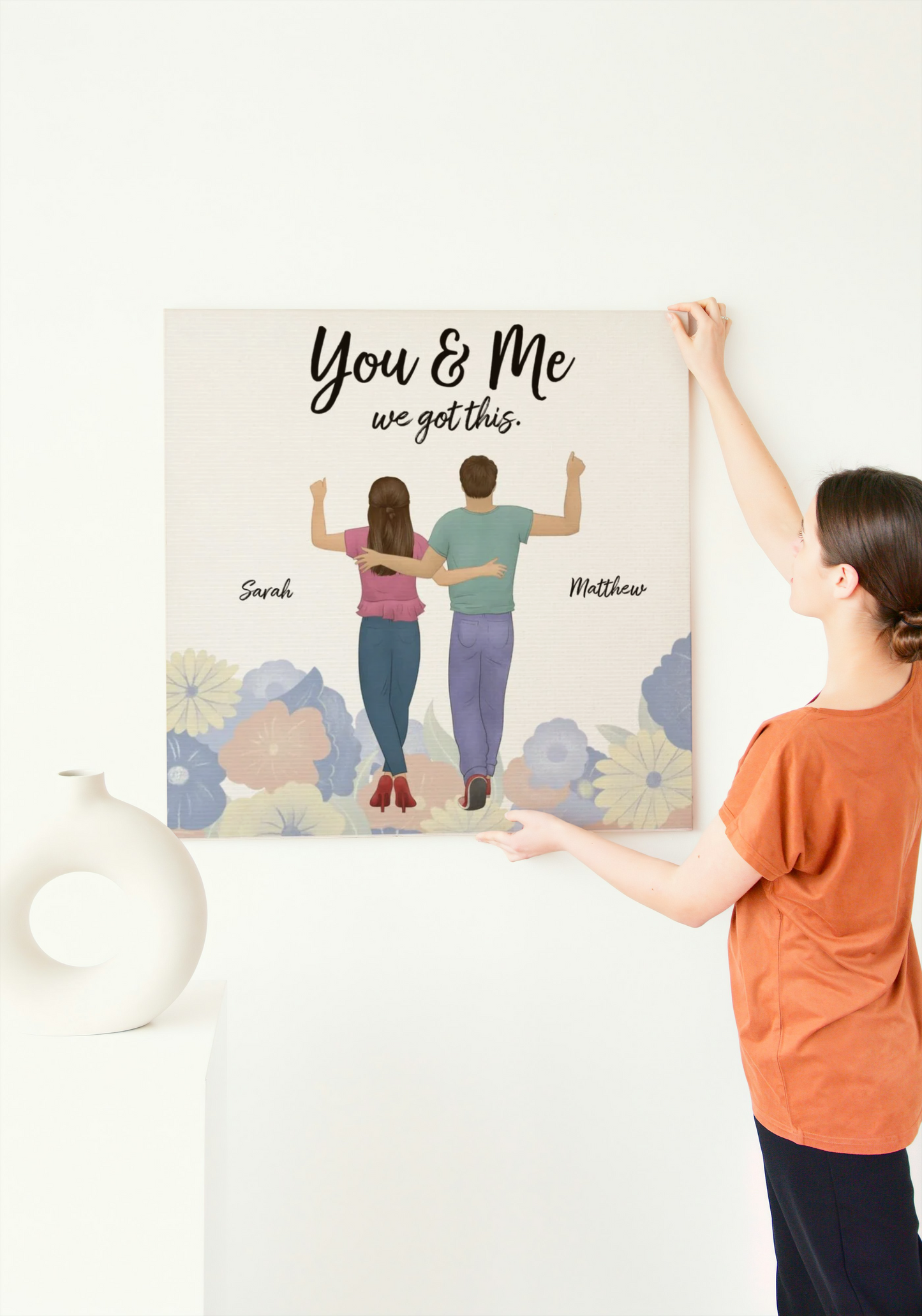 Customizable Couples Square Valentines Canvas