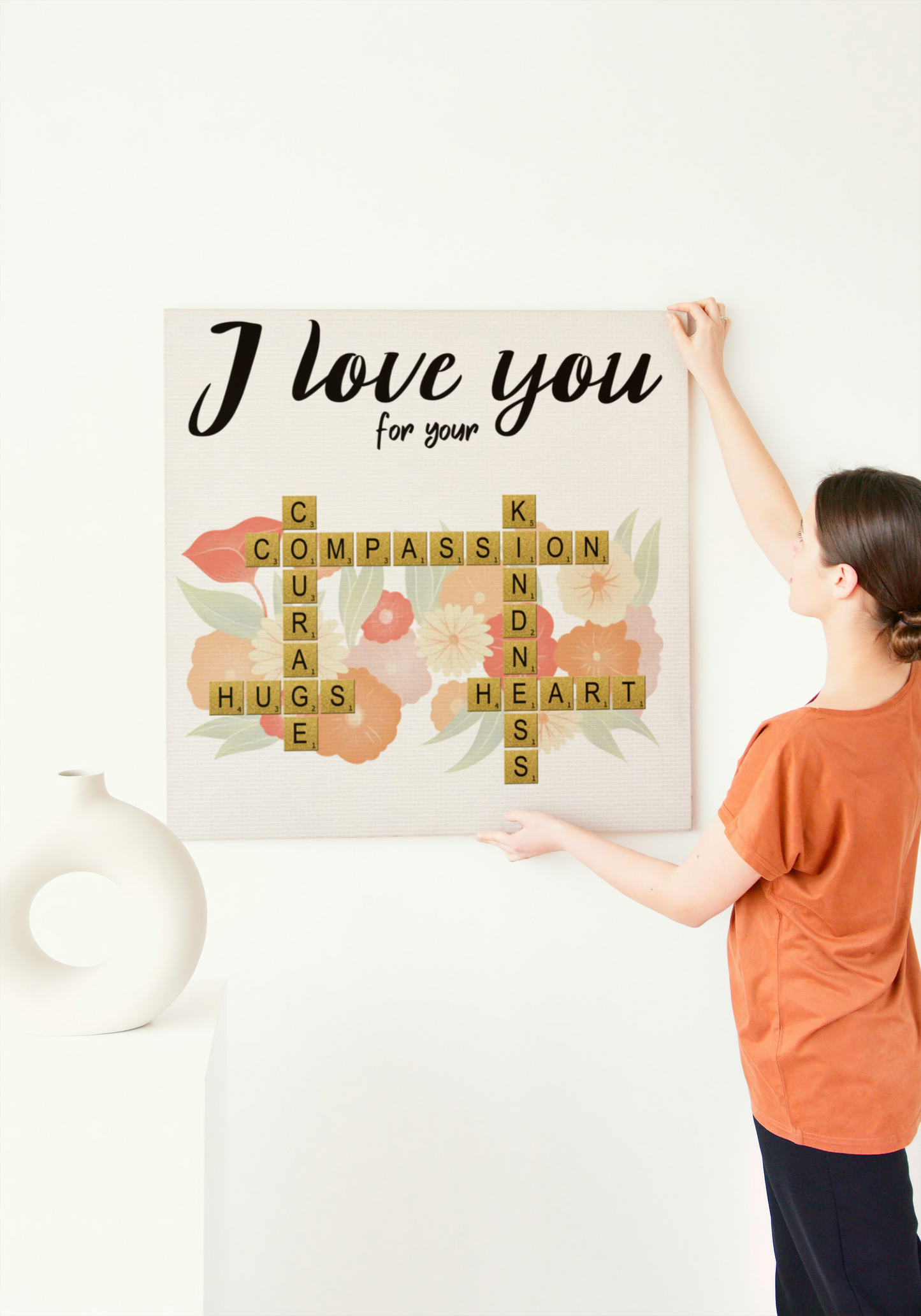 Why I Love You Letter Tiles Custom Canvas