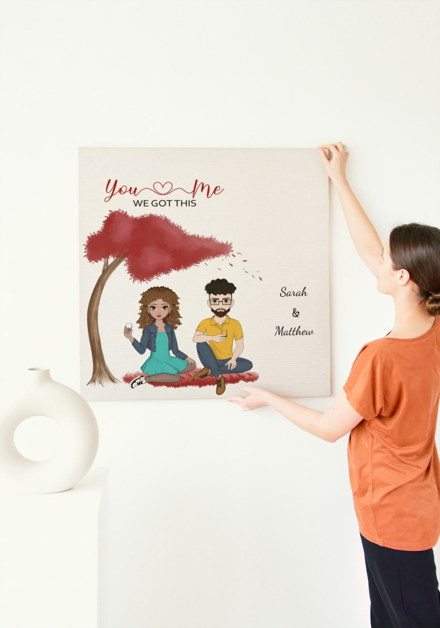 "You & Me" Custom Cartoon Canvas