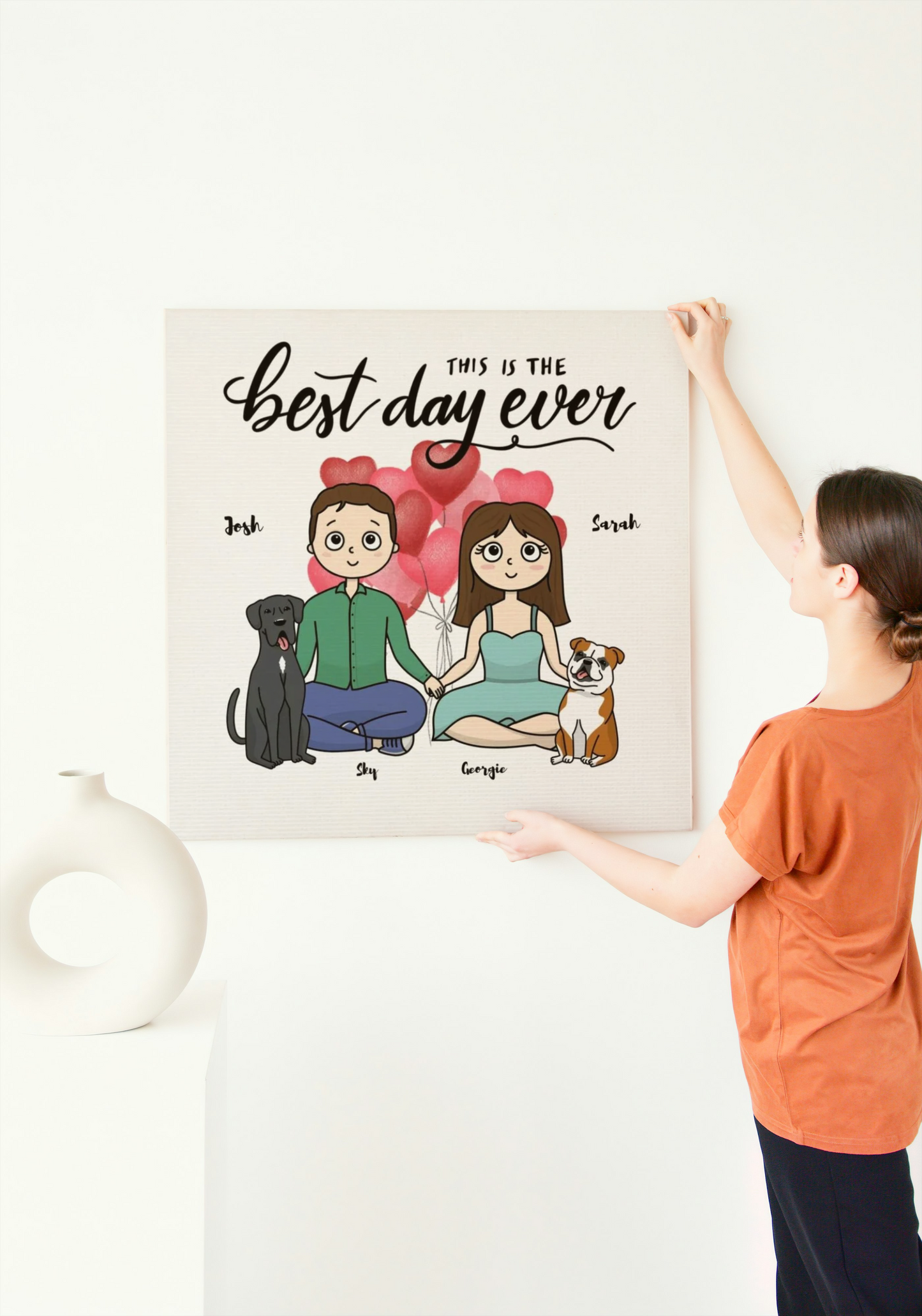 "This Is The Best Day Ever" Custom Dog Cartoon Canvas