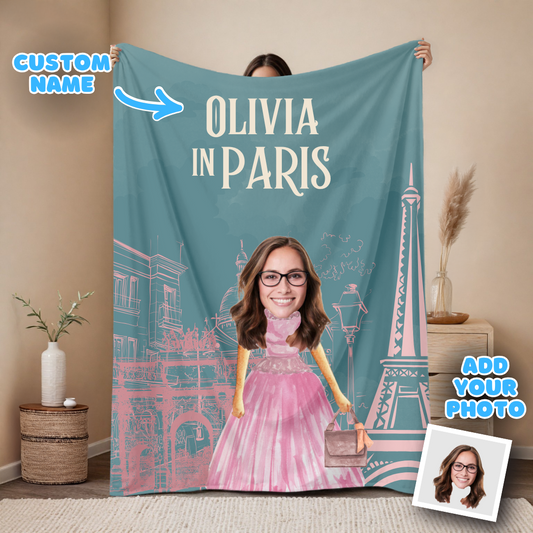 "In Paris" Custom Face Blanket