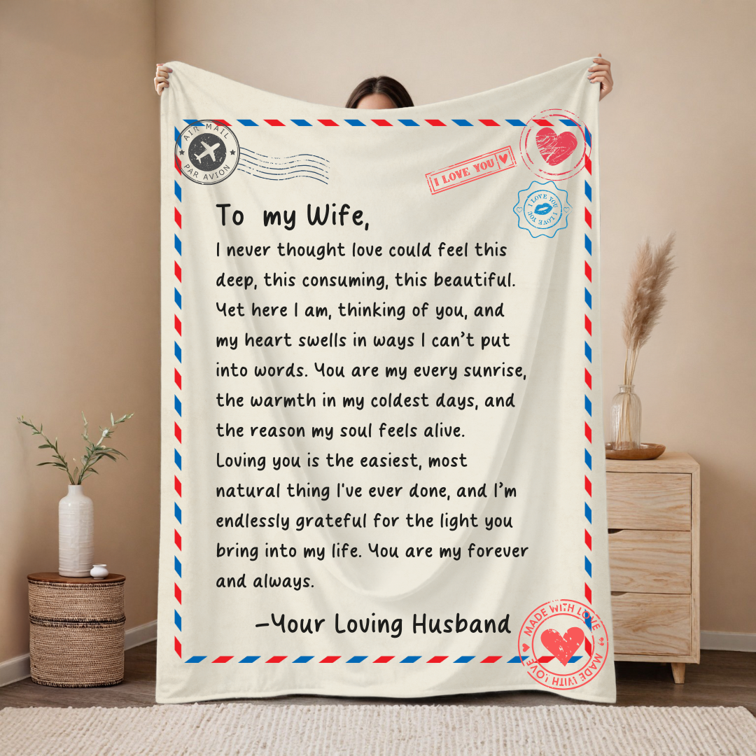 "Vintage Love Letter" Custom Greeting and Signature Blanket