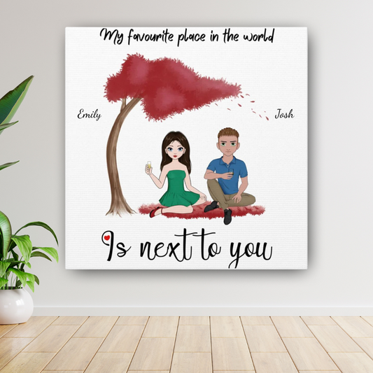 "My Favorite Place" Custom Cartoon Canvas