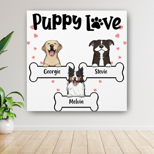 "Puppy Love" Custom Dog Canvas