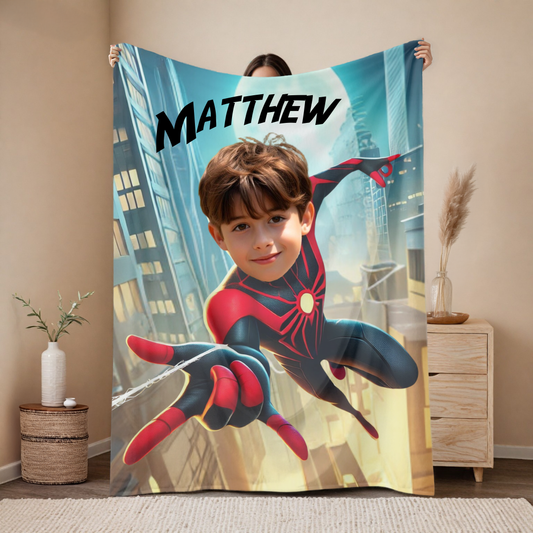 The Spider Boy City Blanket