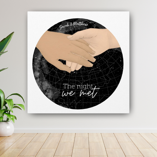 "The Night We Met" Custom Star Chart Canvas